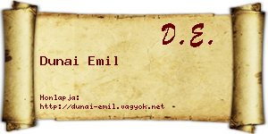 Dunai Emil névjegykártya
