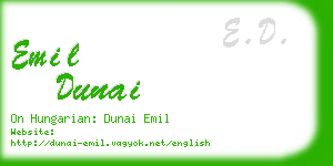 emil dunai business card